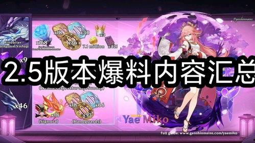 原神2.5最新消息爆料,神秘新角色揭晓，全新元素与冒险等你探索